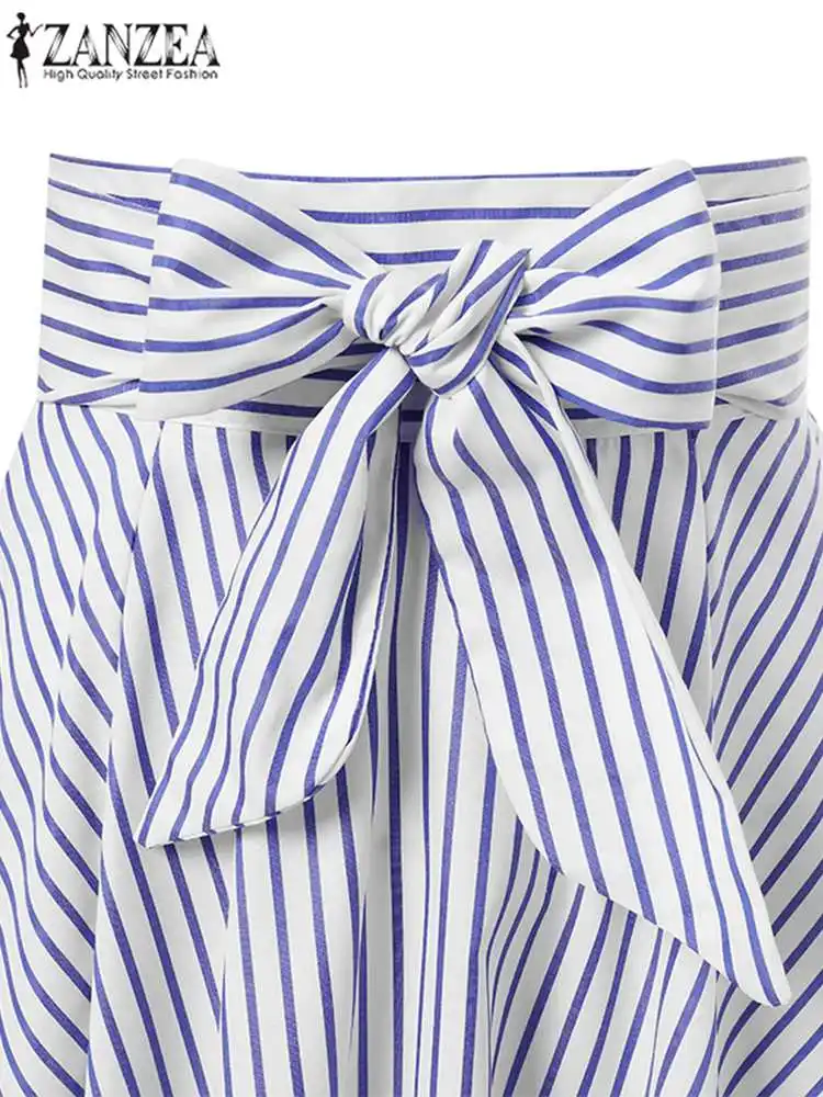 ZANZEA богемные длинные юбки Повседневные на шнуровке молнии Saias Jupe оверсайз