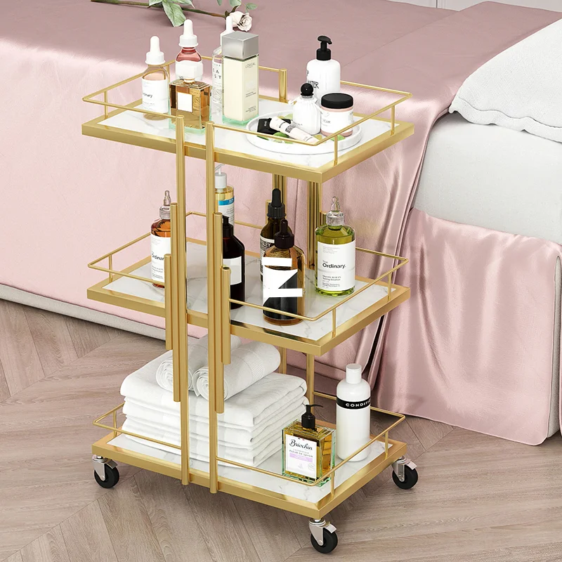 

Железная тележка для салонов искусства, современная мебель, простая домашняя многоярусная стойка для хранения, тележка для мобильных инструментов для маникюра
