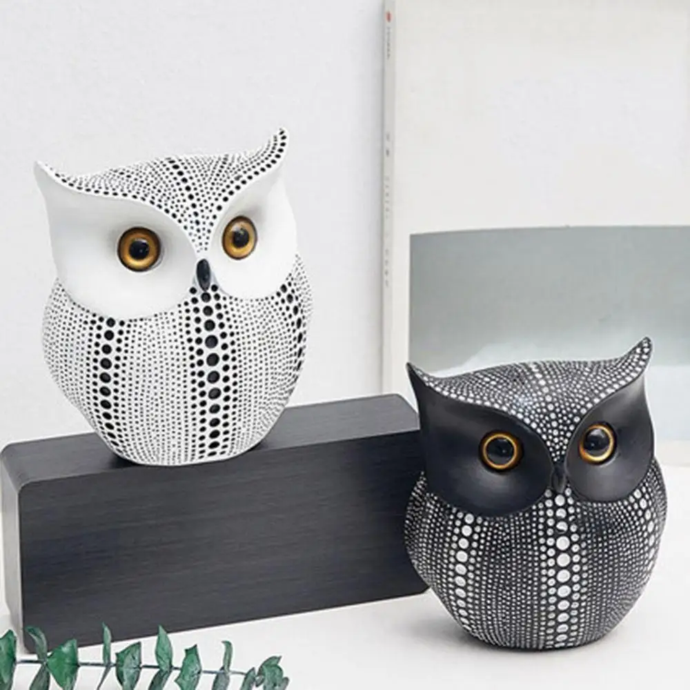 

Model Craft Ornament Decoration Resin Lovely Bird Owl Figurine Home Desktop An excellent decoration for your interior model.
