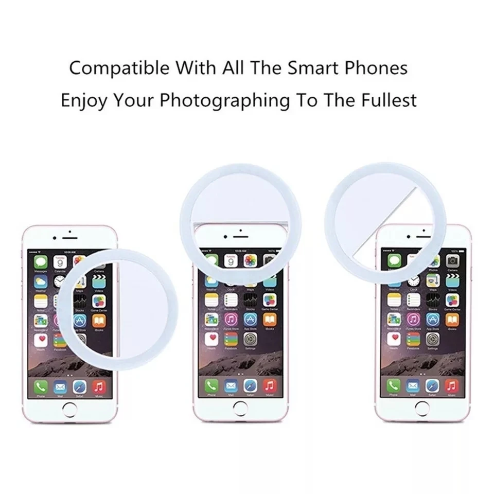 new selfie ring mobile phone clip lens light lamp swt led bulbs emergency dry battery for photo camera well smartphone beauty free global shipping