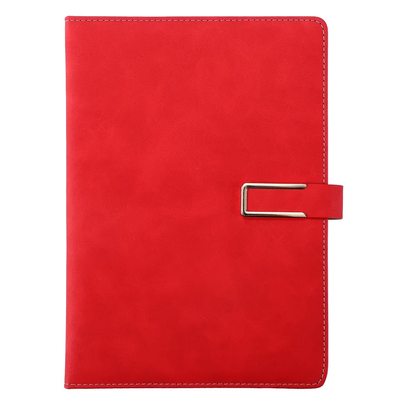 PU Leather Metal U Buckle Notepad Creative Notebook Meeting Record Sketchbook B5 Business Memo Pad Stationery Agenda Planner