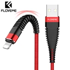 FLOVEME 1 м кабель освещения для iPhone XR X USB кабель Высокая Растяжимая оплетка Кабель для зарядки данных для iPod iPad 1 2 зарядное устройство синхронизации кабели