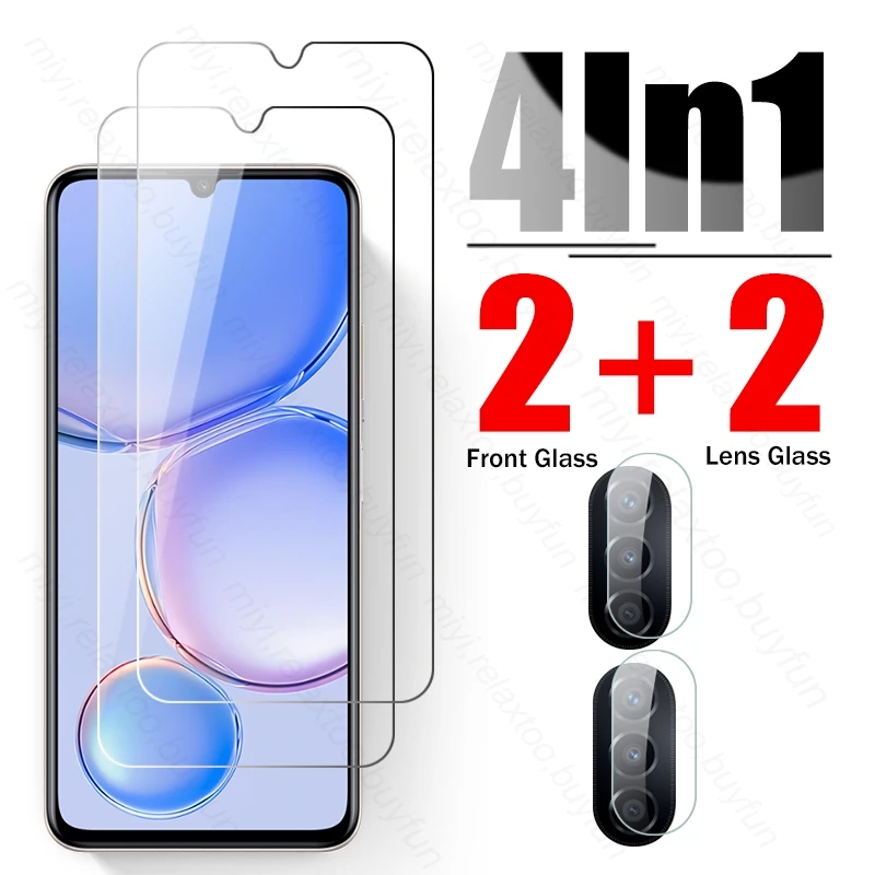 

Hauwei Nova Y71 4G Glass 4In1 9H Tempered Glass For Huawei Novay71 Nova Y71 Y 71 4G 6.75" Phone Screen Protector Lens Film Cover