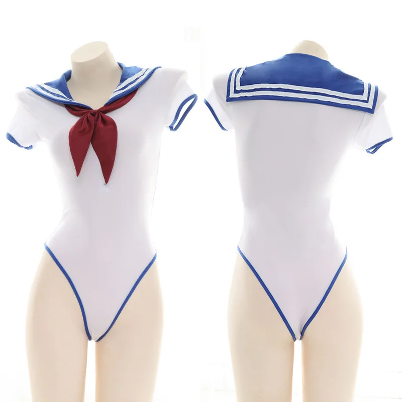

Anime Cosplay Bodysuit Bow Sailor Suit Women's Sexy Bodysuit Bodysuit Anime Schoolgirl Swimwear