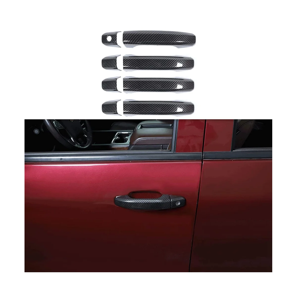 Наружные Чехлы для ручек двери внешние аксессуары отделки 2014-2020 АБС-углеродное