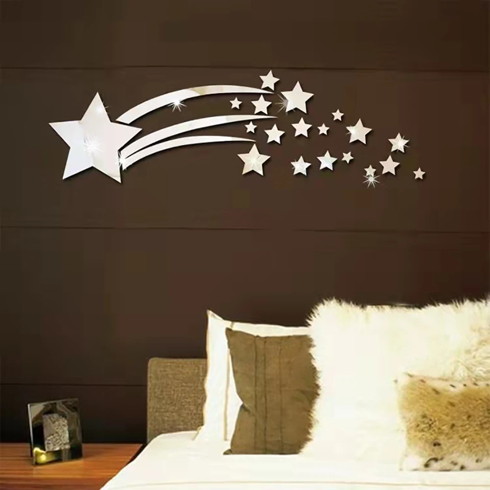 

Meteor Shower Mirror Wall Sticker Self Adhesive Room Decor Stick On Art Decor for Bathroom Wall Modern Decoration Stickers