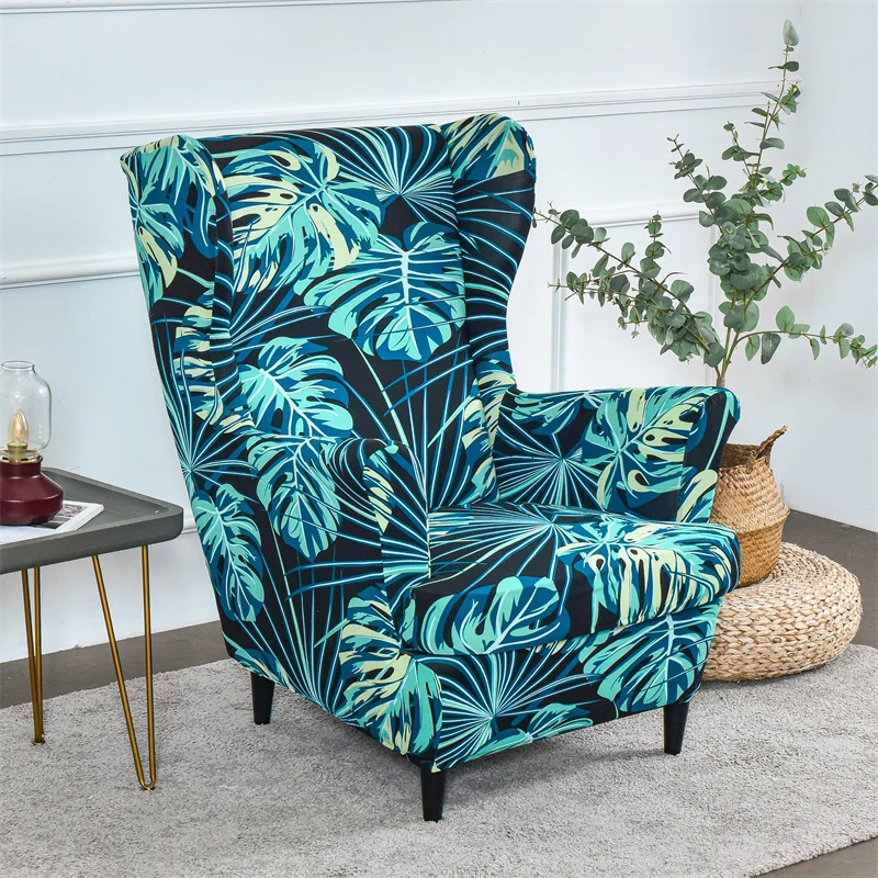 

Elastic Wing Chair Cover Tropical Plant Spandex Relax Armchair Covers Stretch Sofa Slipcover Furniture Protector Footstool Cover