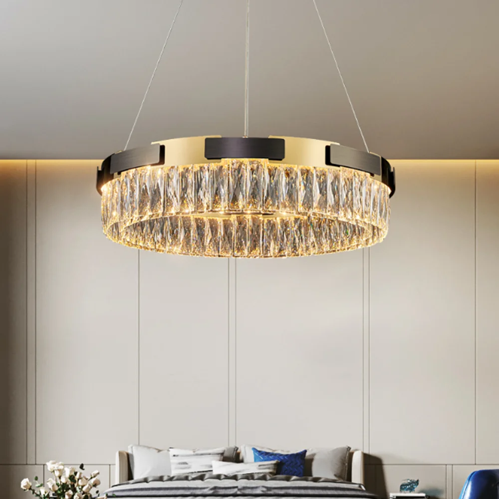 

Round Design Living Room Crystal Chandelier Lighting Modern Lampadari AC110V 220V Luxury Dining Cristal Luminaire Plafonnier