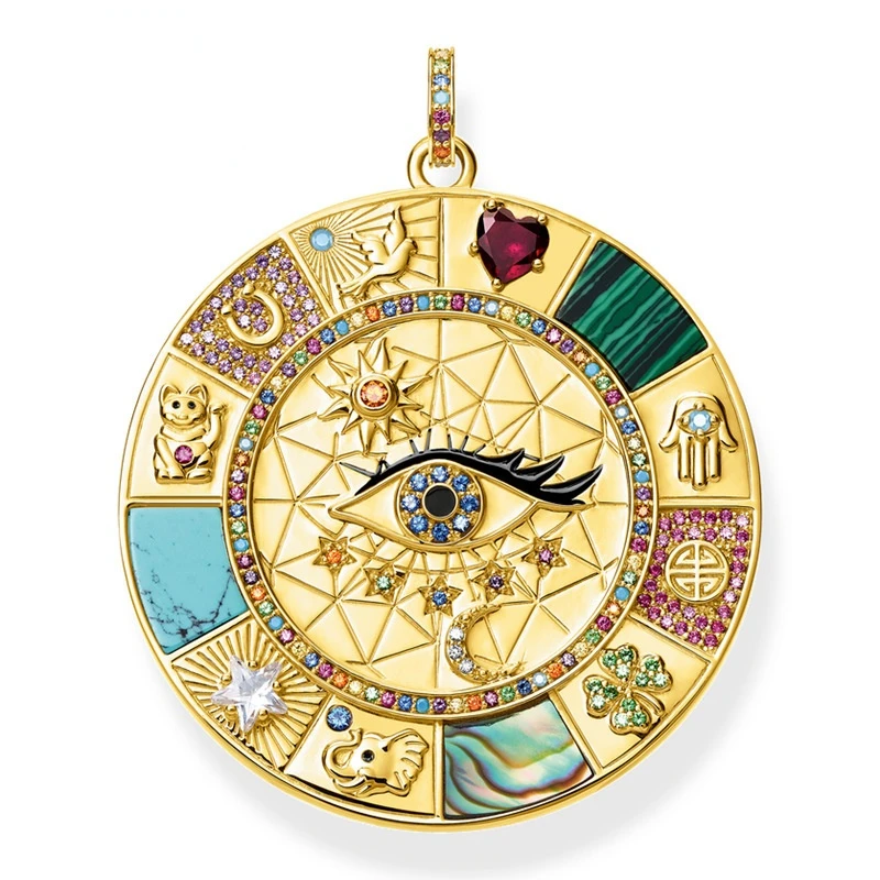 

MYALICE Модный позолоченный счастливый амулет кулон женское ожерелье богемный глаз узор Роскошный бренд дизайнерский праздничный подарок
