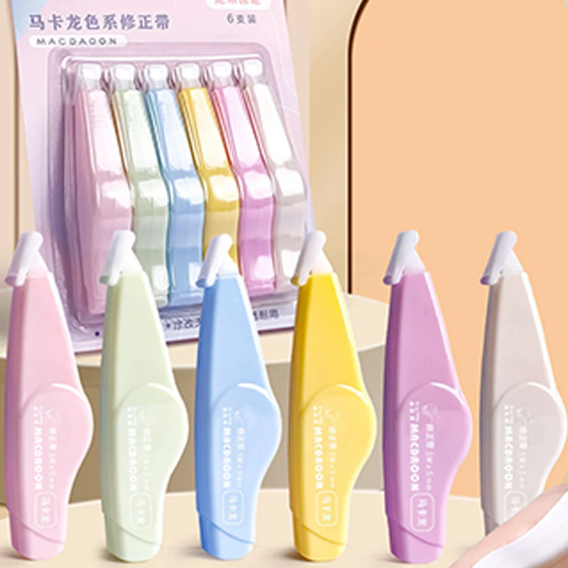

6pcs Multicolor Portable Large Capacity Correction Tape 5mm*5m White Out Corrector School Writing Altered Tool Kawaii Stationery
