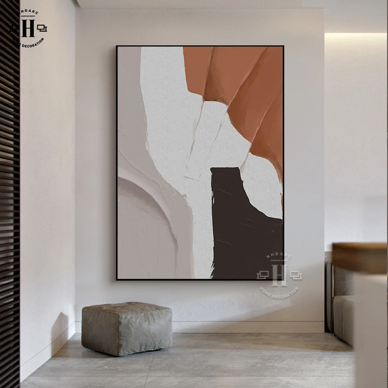 

Abstract Brown Black White Wall Poster Print Modern Nordic Canvas Painting Art Pictures Porch Living Room Office Home Decoration