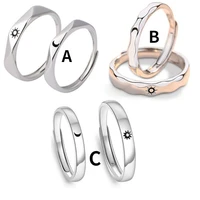 trendy classic 1 pair sun moon lover couple rings set promise engagement wedding bands men women jewellery valentines day gifts