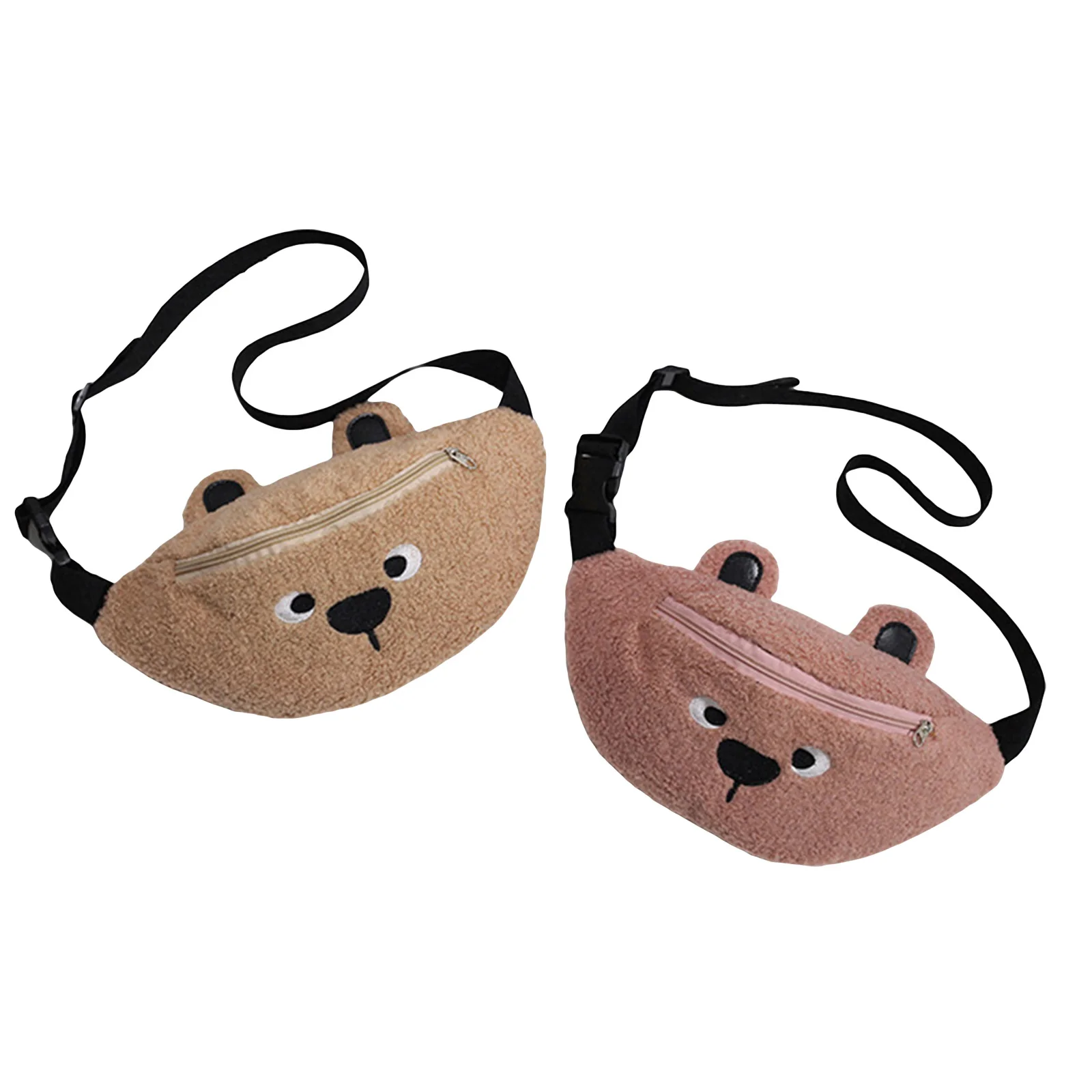 

Kids Fleece Fanny Pack, Cute Bear Waist Belt Bag Crossbody Purse for Boys and Girls