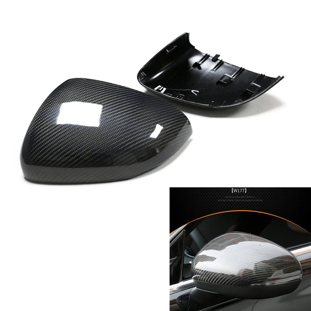 

For Mercedes-Benz A Class W177 2019-2020 Mirror Cover Real Carbon Fiber Door Side Rear View Cap Reverse Case Shell Replacement