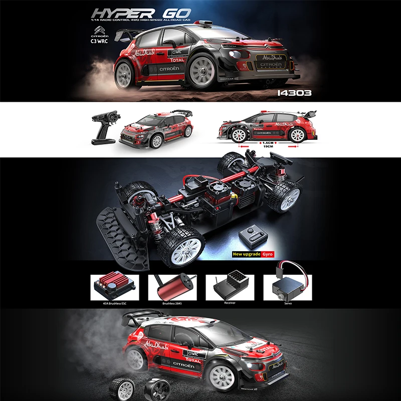 Фото Радиоуправляемая машинка MJX HYPER GO 1:14 MJX14303 14304, бесщеточная, высокоскоростная, полноприводная, внедорожная, для дрифта, 2.4G, игрушка на пульте управления для мальчиков в подарок №4