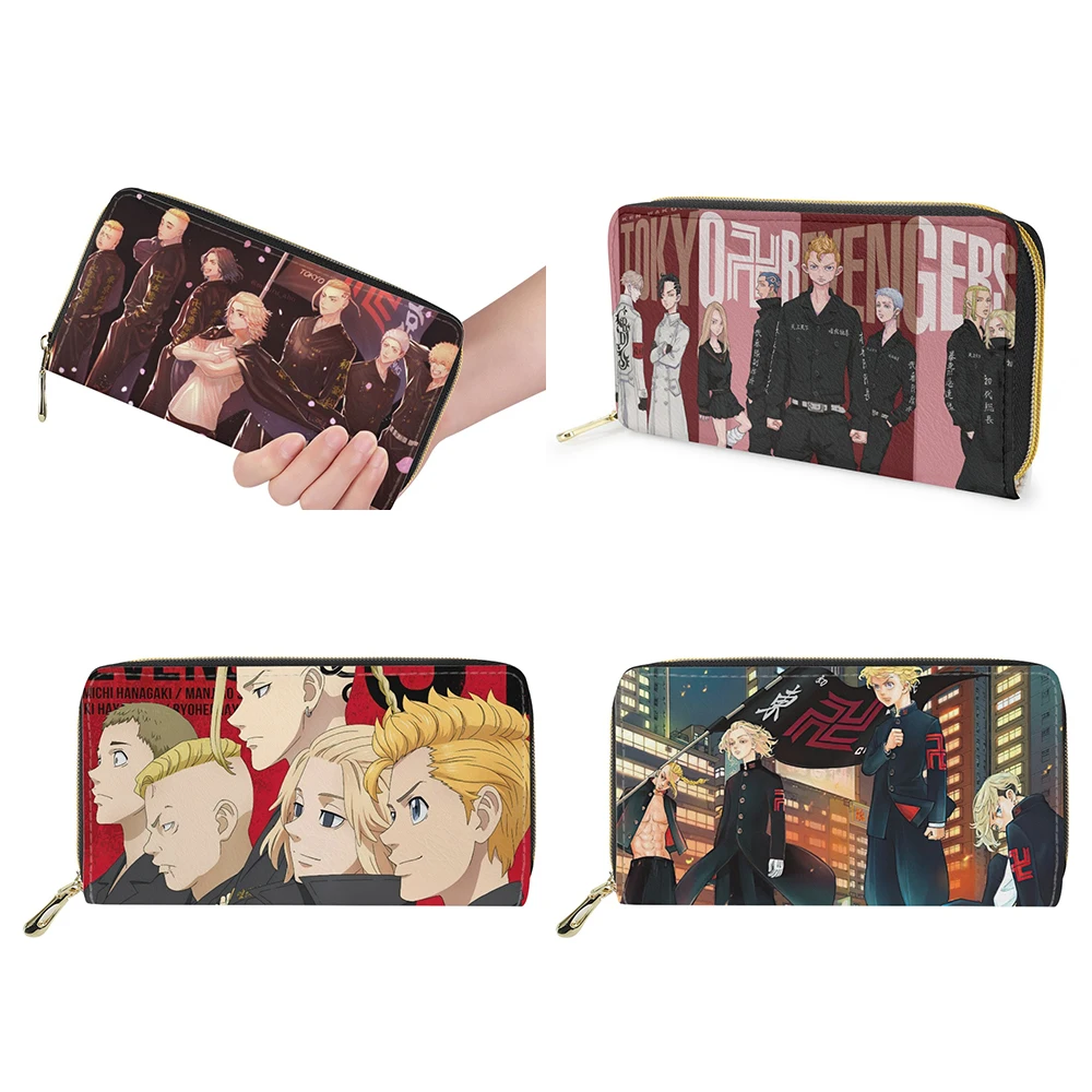 

FORUDESIGNS Waterproof Zipper Long Clutch Bag Anime Hot-blooded Teenager Print for Children Small Mobile Phone Bag Borsa Donna