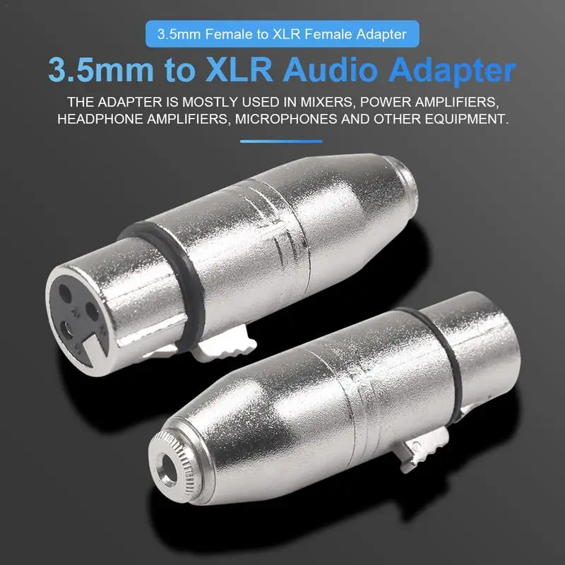Переходник с гнезда 3,5 дюйма на гнездо XLR, SA533 с корпусом из цинкового сплава в сборе для смесителей, усилителей мощности, микрофонов, домашнего аудио и видео
