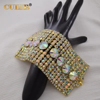 cuier gold plated big size women bracelet crystal ab drag queen jewelry ss28 rhinestone bangle for wedding hand chain