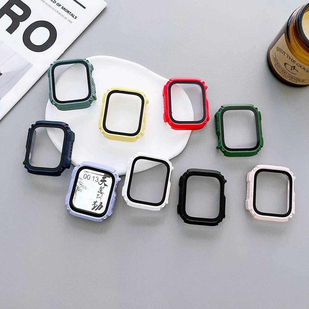 

Стекло + крышка для Apple Watch чехол 8 7 6 SE 5 iWatch Ультра Защитная пленка серии Apple watch 49 мм 45 мм 41 мм 44 мм 40 мм 42 мм 38 мм