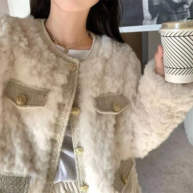 

Lamb Wool Coat Women's 2022 Autumn and Winter Thickened Jacket Top Fashion Korean Version of The Small Fragrance Coat