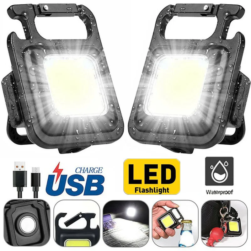 

Уличная портативная мини-лампа для кемпинга, брелок, карманный фонарик, магнитное освещение для ремонта, рабочая перезаряжаемая лампа