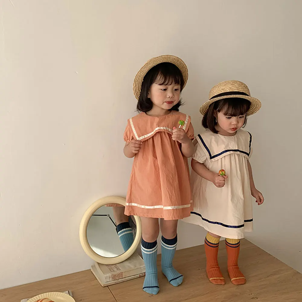 

Toddler Girls Dress Cotton LinenTutu Tulle Summer Casual Vintage Dress 1-6 Years