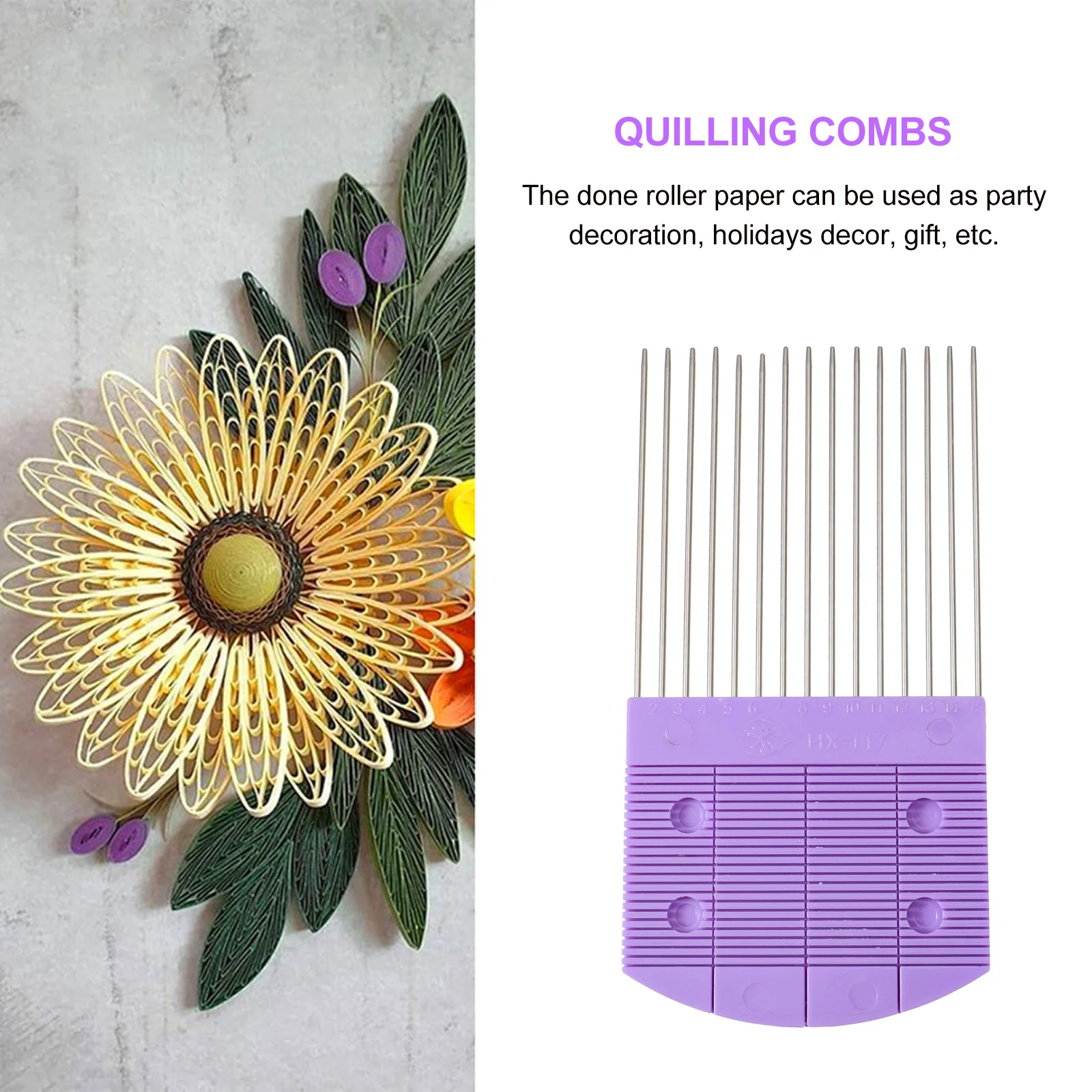 2 Pcs Paper Device Quilling Craft Combs Tools Quilled Weaving Accessories Plastic