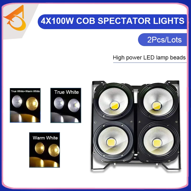 

2Pcs/Lots 4x100W COB Cool White Warm White 4 Eyes Strobe Stage Light DMX Control For Disco DJ Stage Lighting