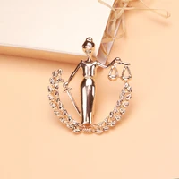 beautberry glossy gold silver color libra constellation brooches women metal party banquet brooch pins gifts