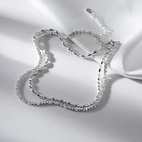 Серебряный браслет на ногу PANJBJ