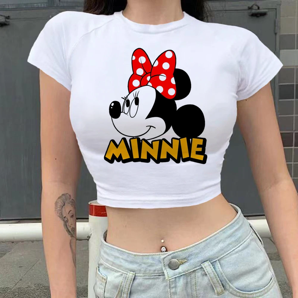 Новинка женская футболка с изображением Микки и Минни Маус из мультфильма