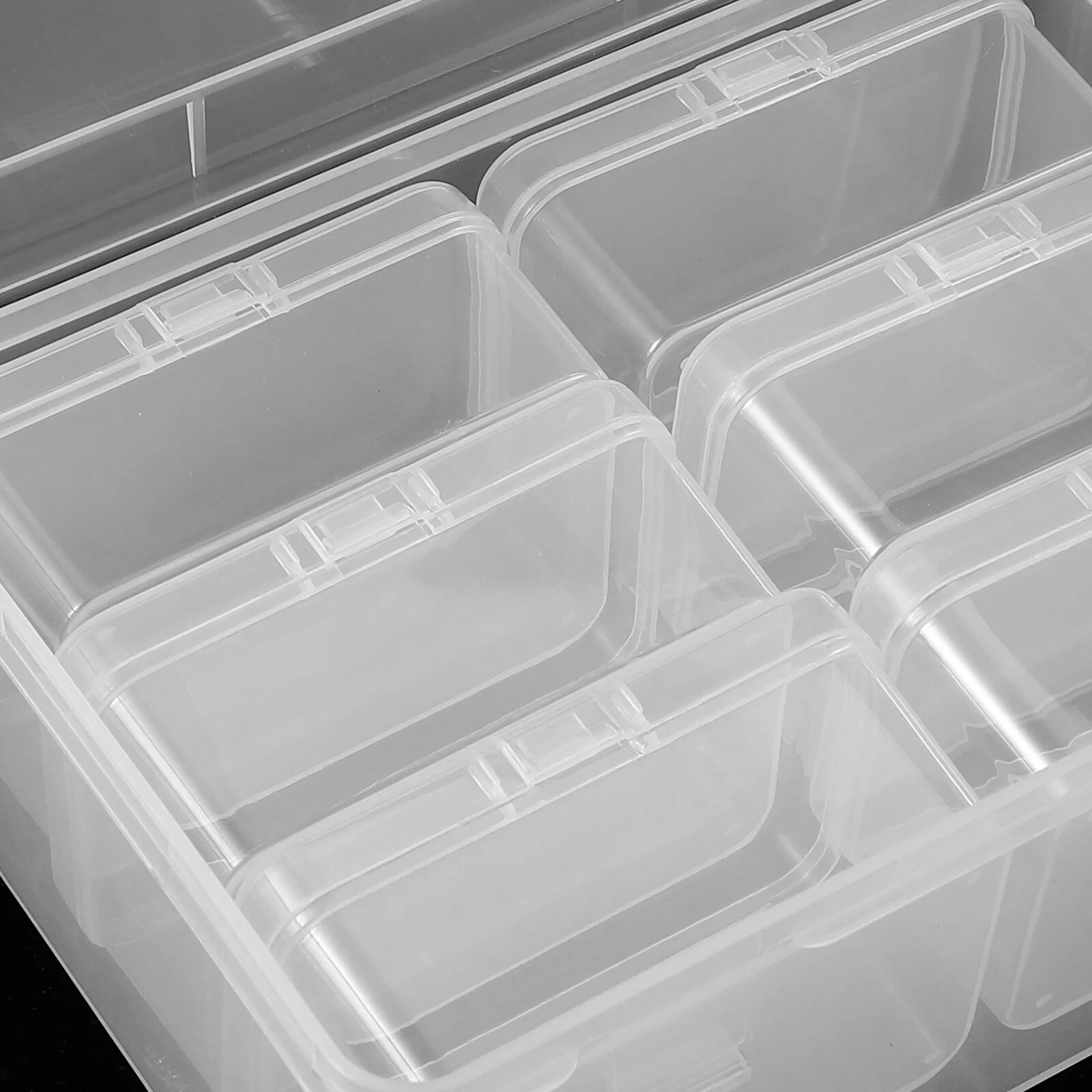 15 Piece Set Clear Storage Bin Backs Case Plastic Bins Lids Cover Portable Pp Mini Containers