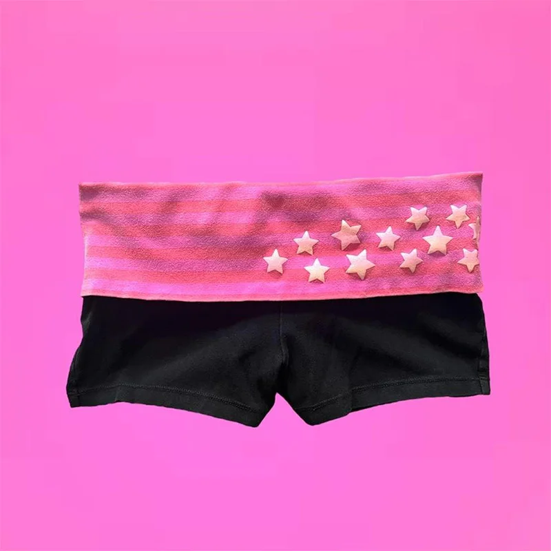 Шорты женские однотонные в стиле гранж-гот пикантная повседневная одежда ретро