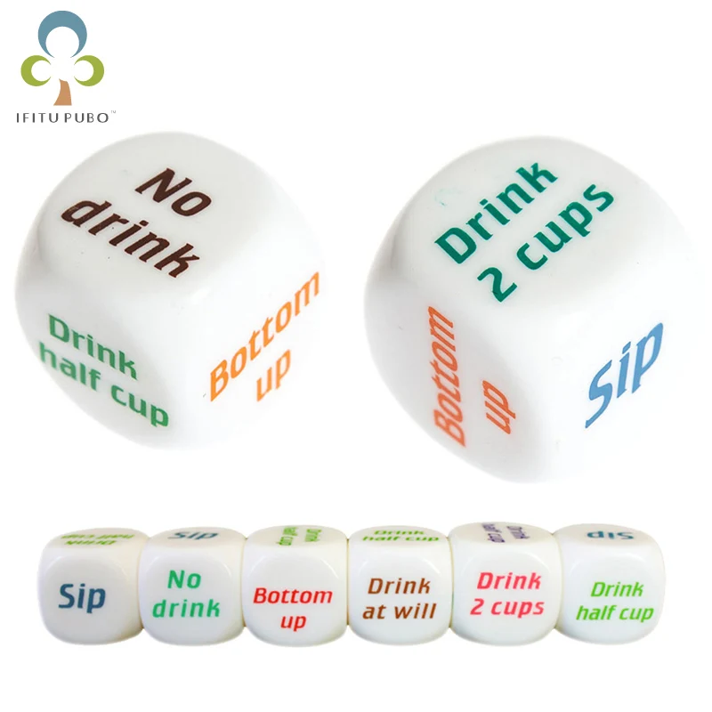

5Pcs Dice Party Bar Drinking Housework Assignment Guessing Boxing Multiplayer Interactive Entertainment English Dice XPY