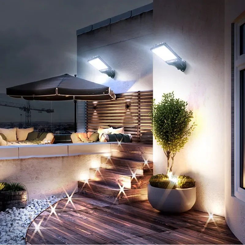 72/108 уличная лампа на солнечной батарее Cob Smd фонари наружный детектор движения