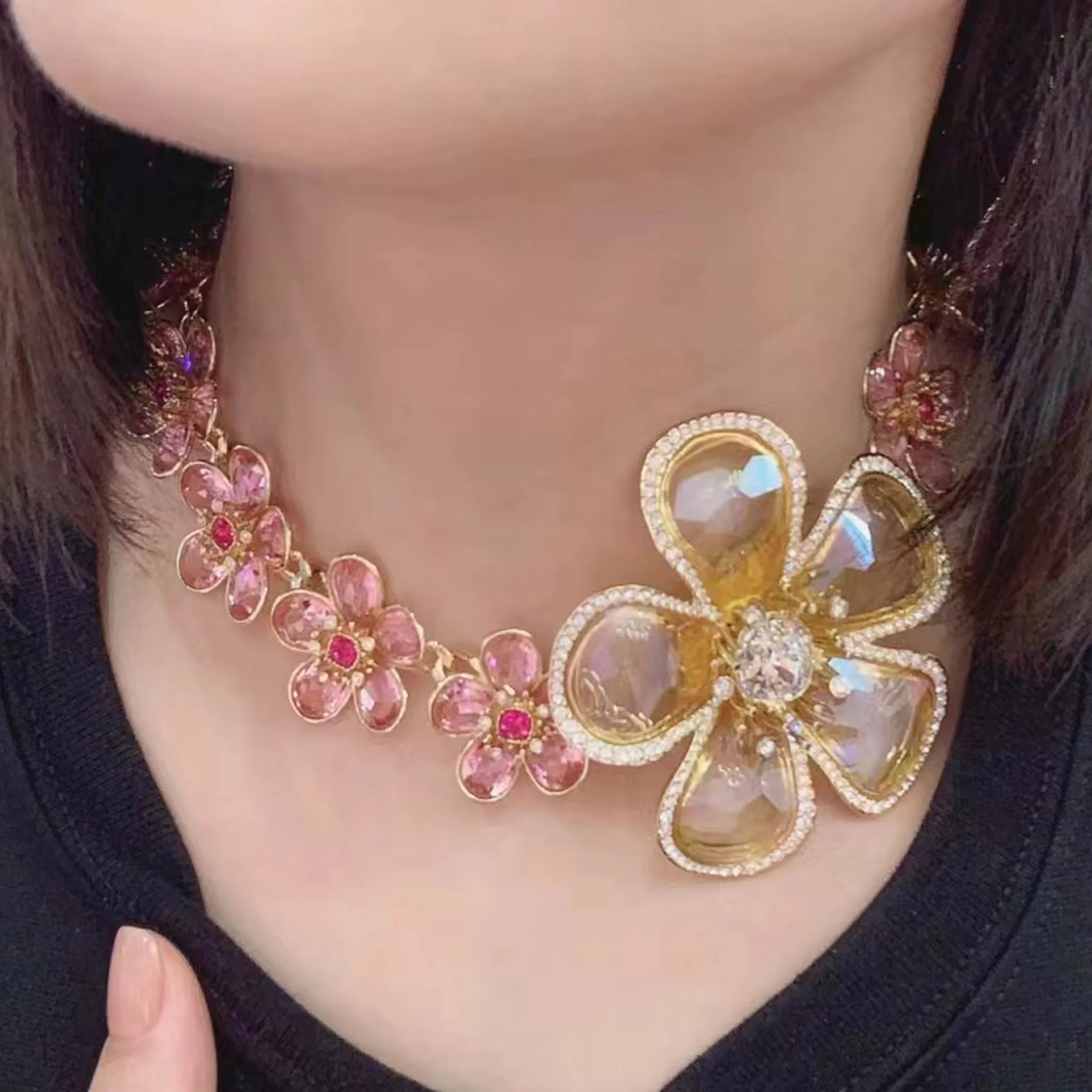 Новинка 2024 модные оригинальные комплекты ювелирных изделий с розовыми