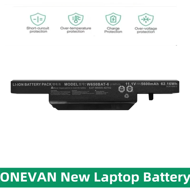 

ONEVAN New W650BAT-6 Laptop Battery for Hasee K610C K650D K750D K570N K710C K590C K750D G150SG G150S G150TC G150MG W650S