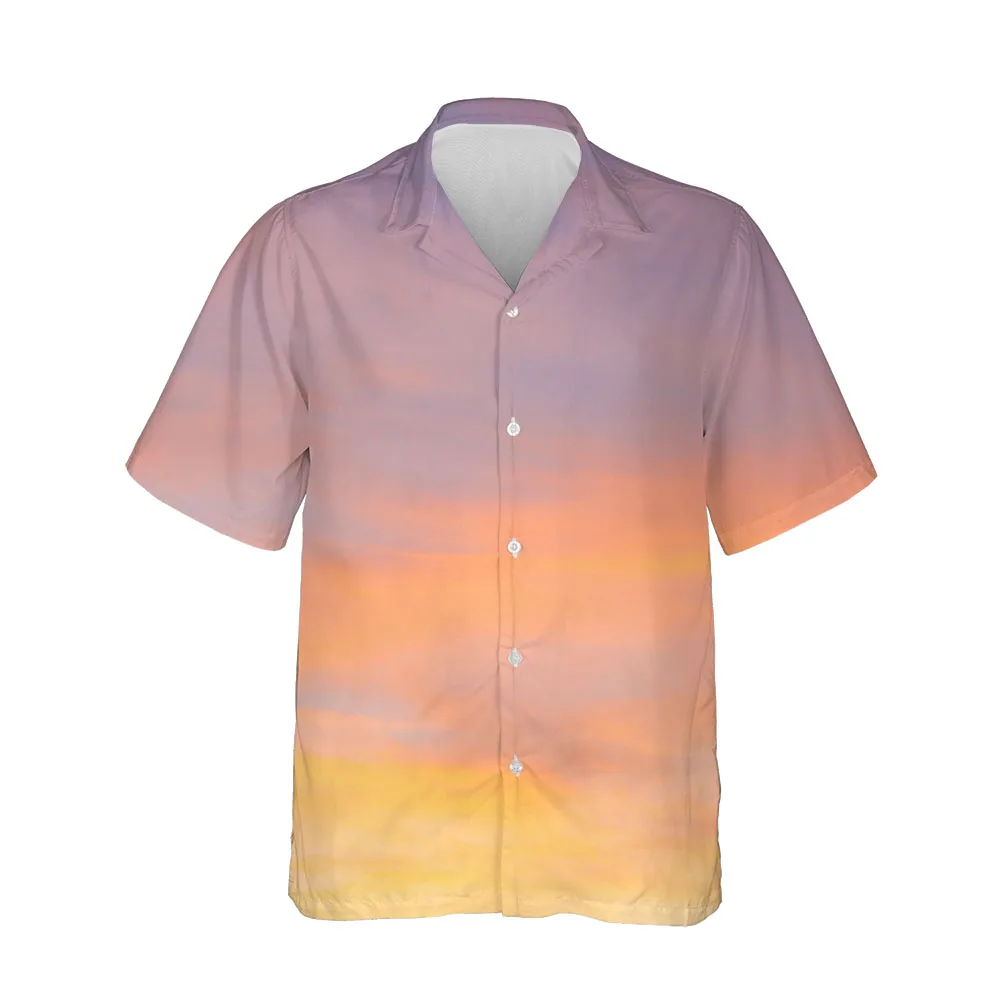 

Jumeast 3D Hawaiian Summer Men's Fashion Short Sleeve Shirt Simple Sunset Collection Breathable Shirt Loose Blouses Clothing