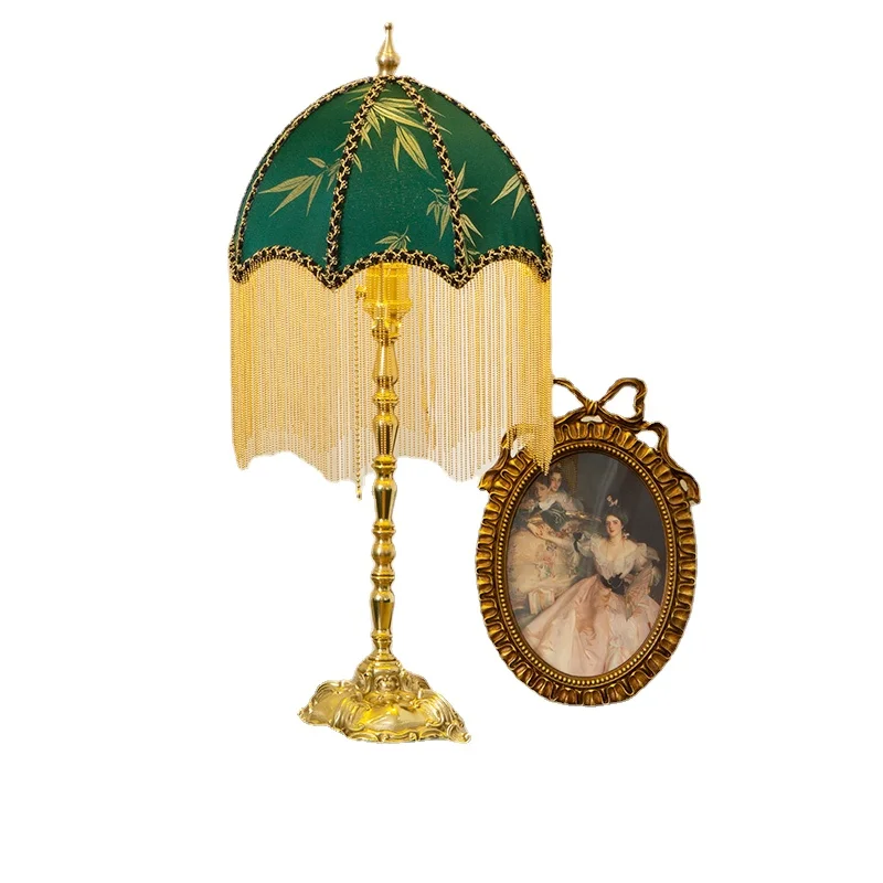 

YY Copper Living Room Study Bedside Table Lamp European Nostalgic Table Lamp