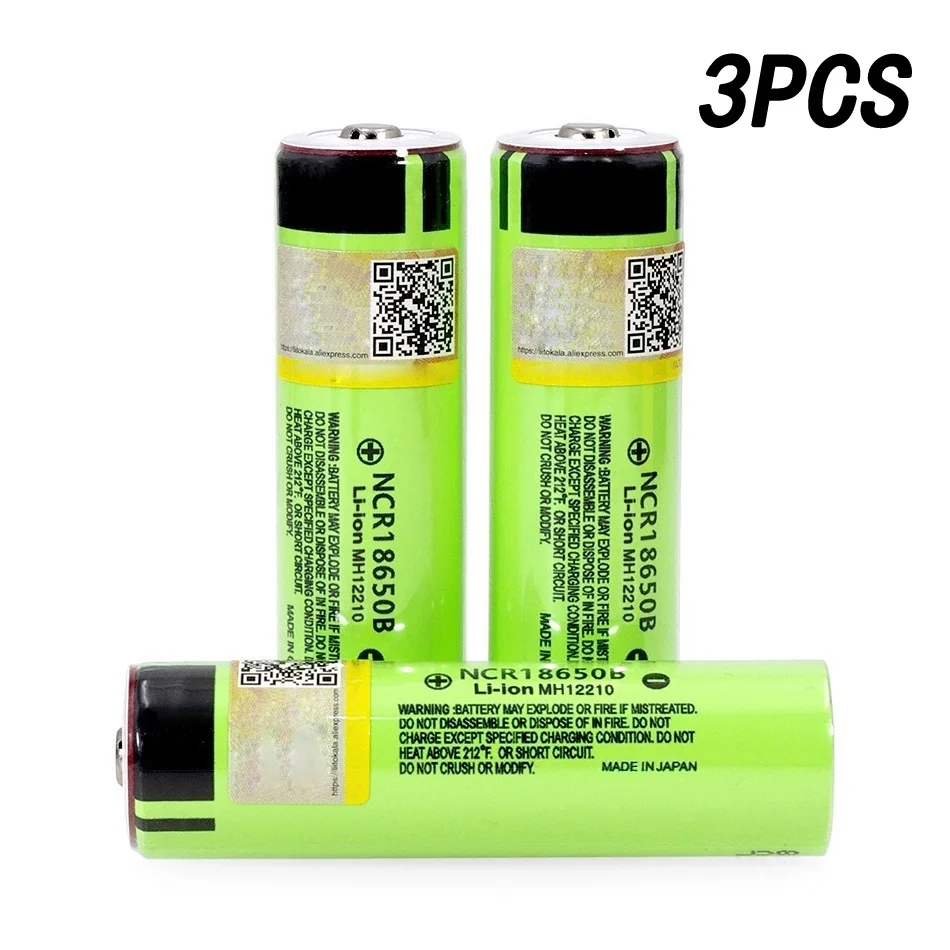 

3PCS rechargeable battery NCR18650B 3.7V 3400mah 18650 rechargeable lithium battery suitable for flashlight
