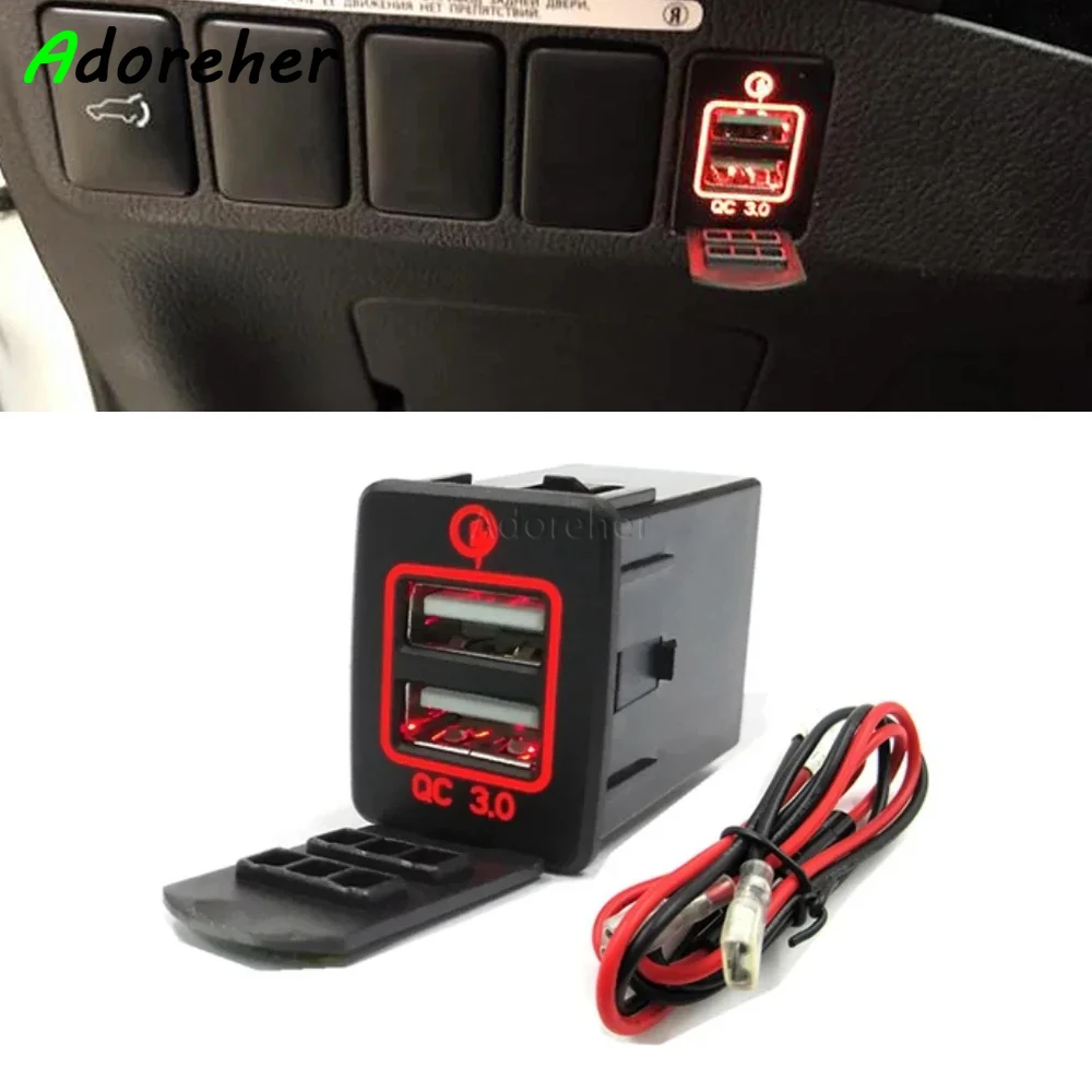 

Автомобильное быстрое зарядное устройство для телефона, адаптер с двумя USB-разъемами для зарядки для Mitsubishi Outlander 3 Xpander 2017 2018 Eclipse Cross Mirage PHEV