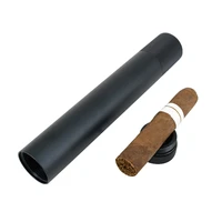 new 3 in 1 aluminum travel cigar case humidor tube with cigar rack hoder and tobacco box black multi function tu742