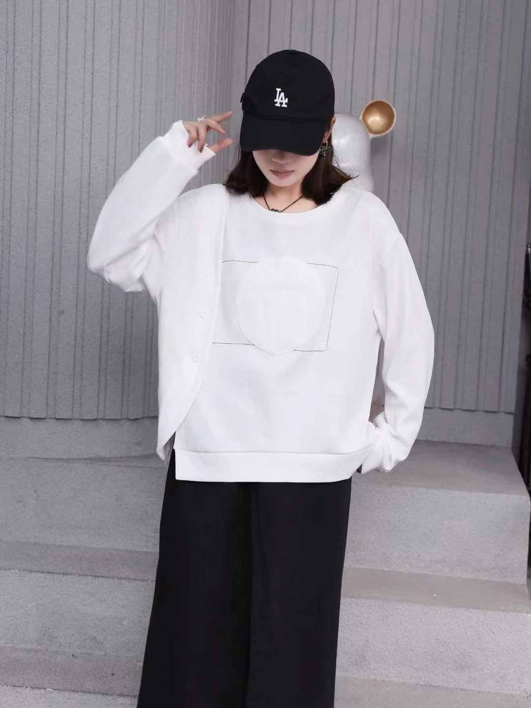 Женская асимметричная футболка Sl из полиэстера и хлопка