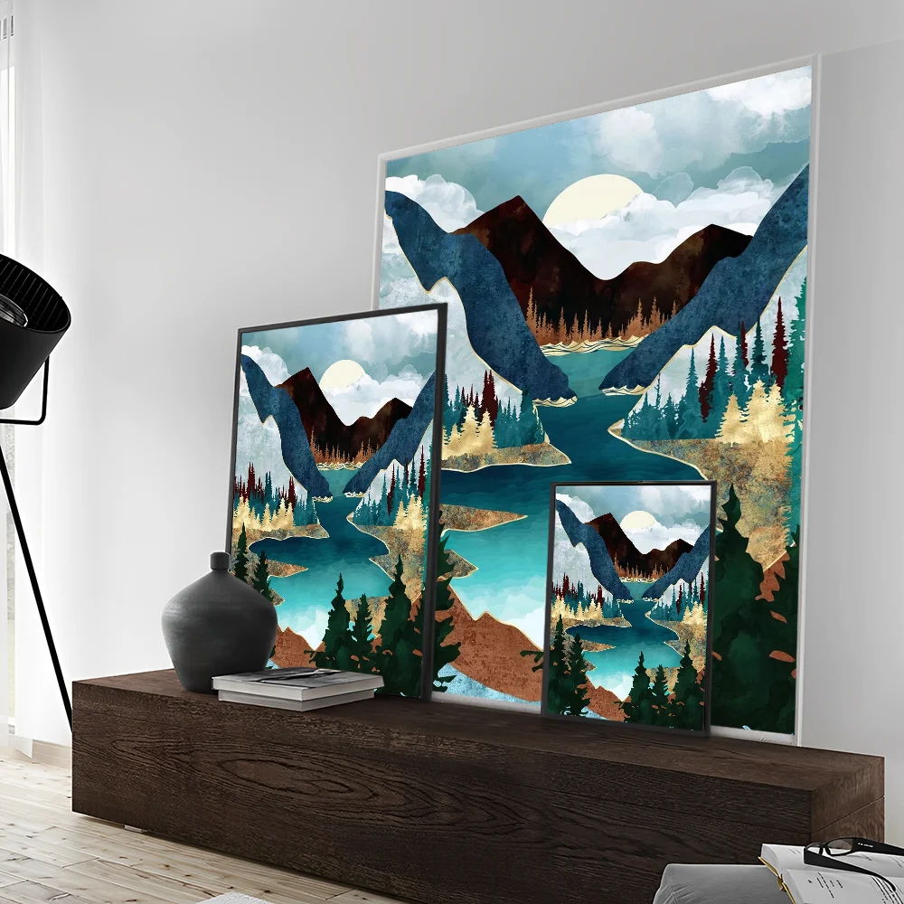 Moonlit Snow классический аниме постер водостойкая бумажная наклейка кофейня бар