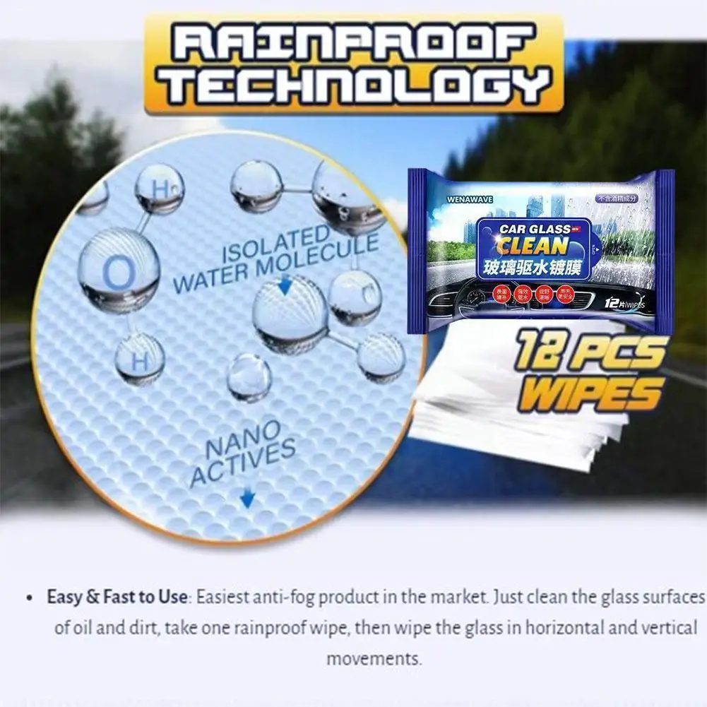 

Coated Car Window Rainproof Wipes For Long-lasting Rainproof And Waterproof Car Maintenance Accessories W3L3