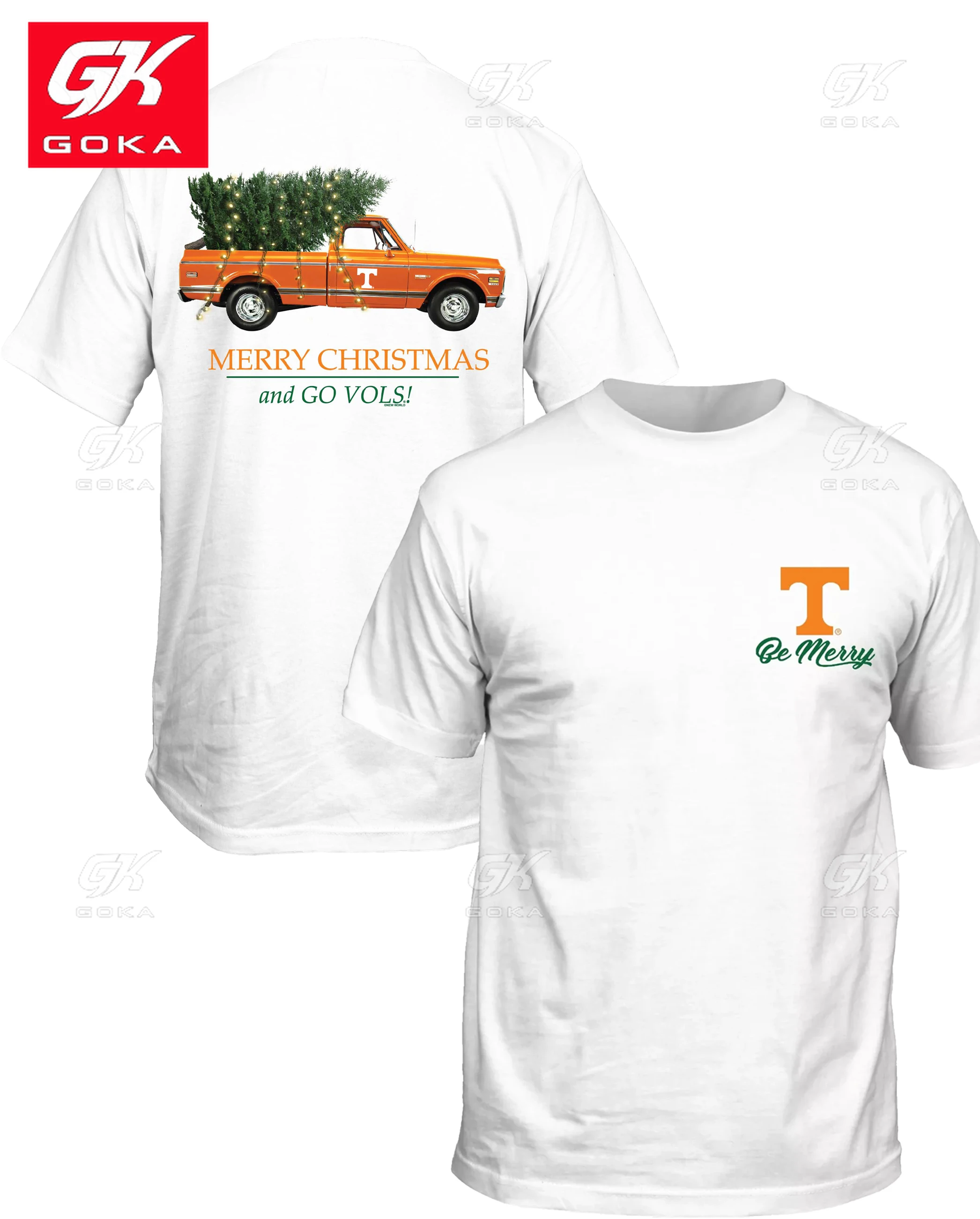 Мужская футбольная одежда Tennessee Vols Orange Truck с Рождеством и графическим рисунком