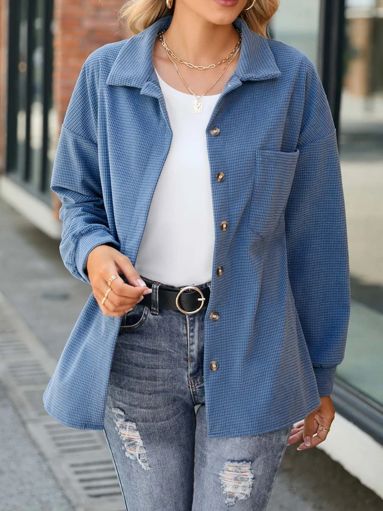 

Кардиган женский на пуговицах с длинным рукавом, элегантная плотная теплая Повседневная винтажная блузка, уличная одежда, свободный жакет, Осень-зима