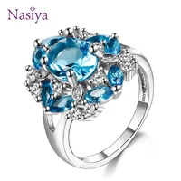 fashion jewelry rings high quality womens silver color cubic zircon ring wedding party gift size 6 10