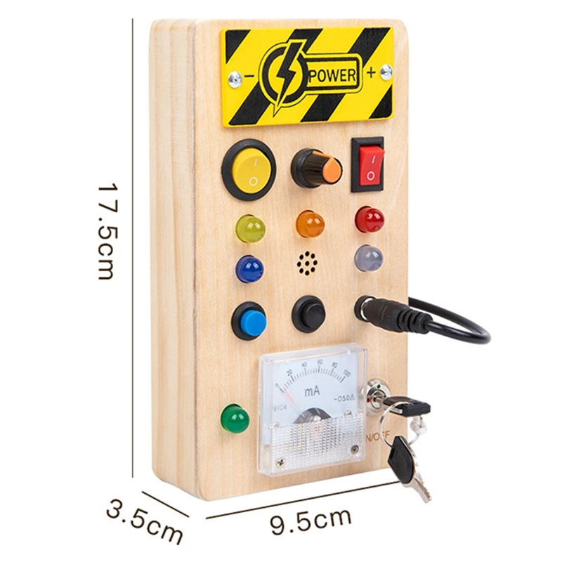 Монтессори занятая доска сенсорные игрушки деревянная со светодиодной