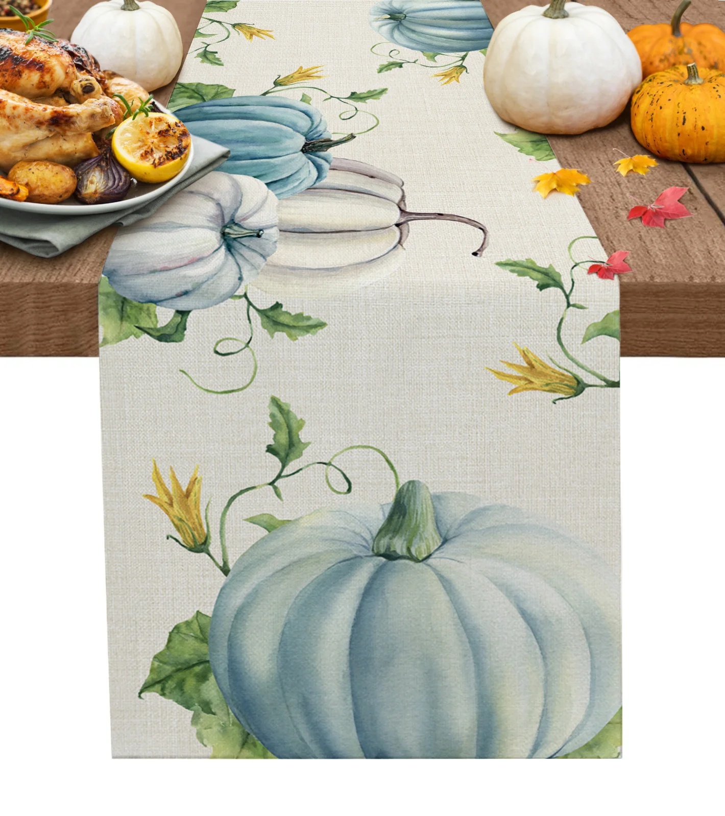 

Настольная дорожка на День Благодарения, осенняя тыква, кленовый лист, Свадебный обеденный стол, Декоративная скатерть, Рождественский пра...